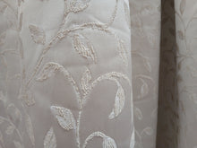 Load image into Gallery viewer, Cream satin with embroidered leaf pattern, lined &amp; I/L, 3577g
