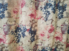 Load image into Gallery viewer, Beige b/g with Pink &amp; Blue Fruits &amp; Flowers Lined &amp; I/L 3970c
