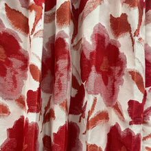 Load image into Gallery viewer, Cream with reds &amp; terracotta florals, Lined, Pencil Pleat 3468
