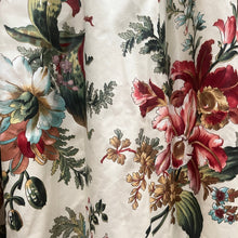 Load image into Gallery viewer, Zoffany Orchid, cream with reds/blues orchid flowers &amp; leaves, glazed cotton, lined I/L, pinch pleats3487a
