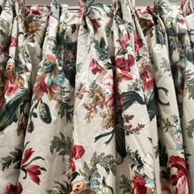 Load image into Gallery viewer, Zoffany Orchid, cream with reds/blues orchid flowers &amp; leaves, glazed cotton, lined I/L, pinch pleats 3487b
