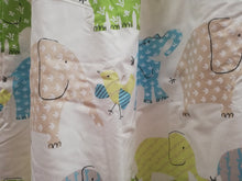 Load image into Gallery viewer, Designers Guild, children&#39;s blue &amp; green Elephants, B/O lined &amp; I/L, 3507a
