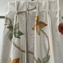Load image into Gallery viewer, Nina Campbell &#39;Pomegranate&#39; linen cream with yellow/terracotta/green florals, pinch pleats, BO Lining 3512A
