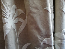 Load image into Gallery viewer, Beige b/g with cream embossed velvet leaf design, lined &amp; I/L. 3530a
