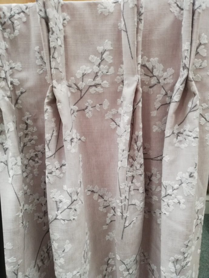 Pale pink with embroidered pussy willow design,B/O lined, 3771
