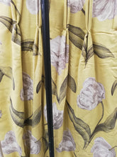 Load image into Gallery viewer, Yellow b/g with large white &amp; grey florals, lined, 3572a
