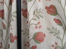 Load image into Gallery viewer, Beige with red &amp; green florals, lined, 3601c
