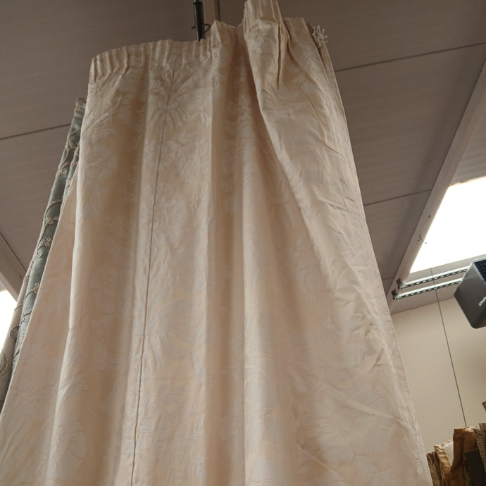 Cream with lighter cream florals, lined, 3614b