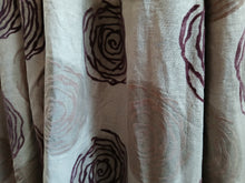 Load image into Gallery viewer, Beige b/g with brown &amp; purple velvet swirl,lined, 3660c
