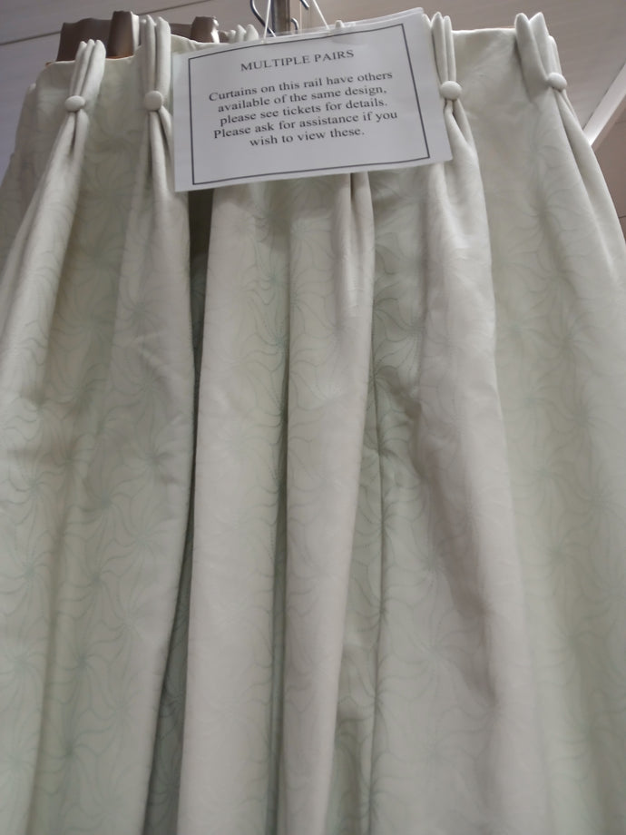 Cream with pale blue design, lined & I/L, 3665b
