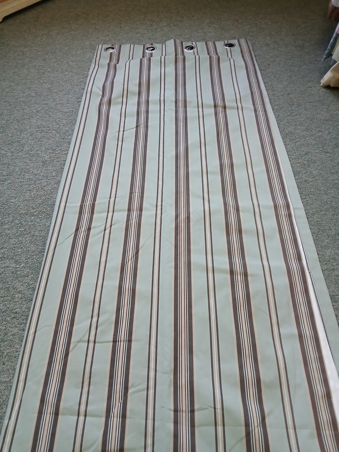 Duck egg & brown stripe, lined, 3702e