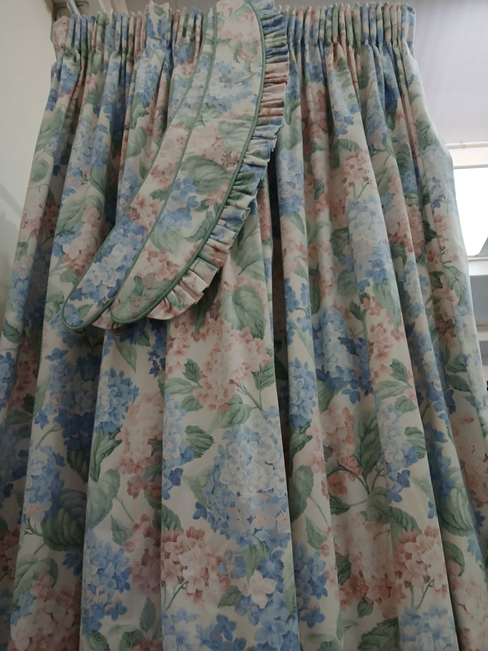 Pink & blue florals,lined, 3720c