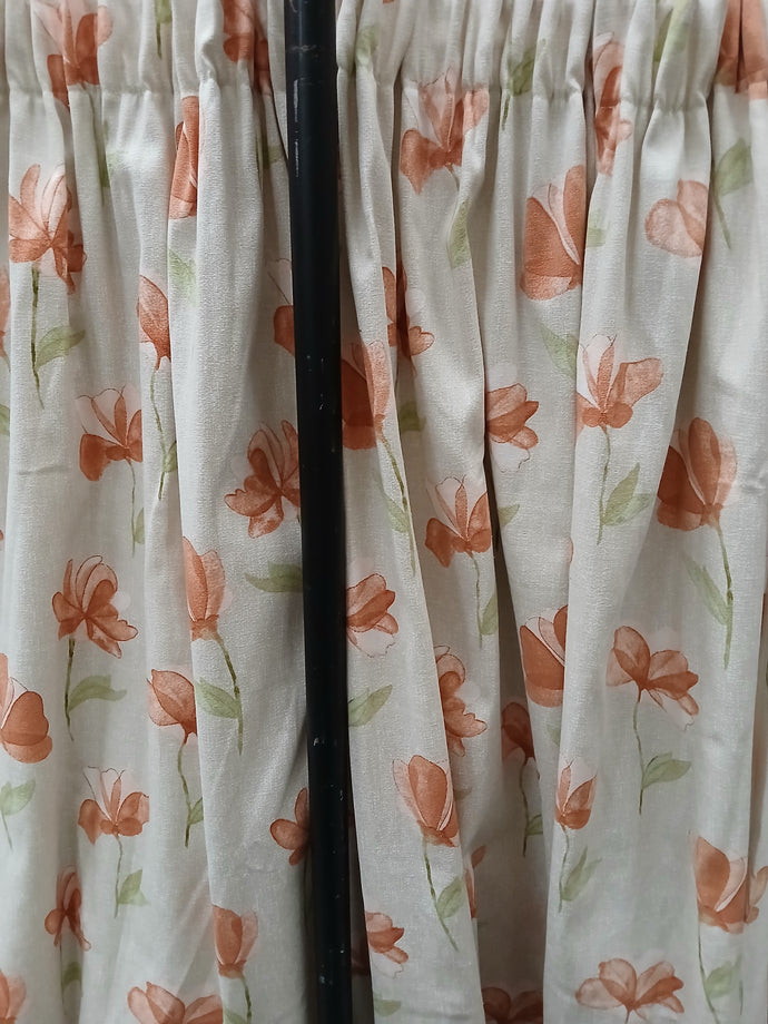 Beige with peach florals, lined, 3737a