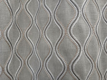 Load image into Gallery viewer, Grey with white &amp; darker grey embriodered design, B/O lined, 3749b
