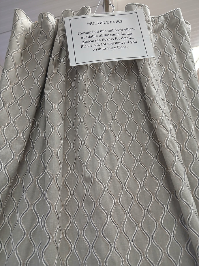 Grey with white & darker grey embriodered design, B/O lined, 3749b