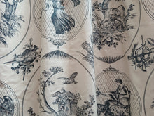 Load image into Gallery viewer, Dark blue &amp; cream Toile de jouy, lined &amp; I/L, 3777c
