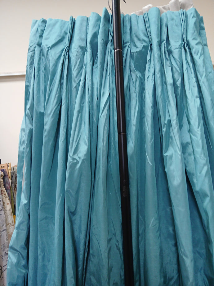 Plain turquoise faux silk, lined, 3779b
