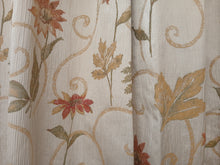 Load image into Gallery viewer, Cream b/g with green &amp; red florals, lined, 3799a
