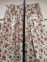 Load image into Gallery viewer, Cream b/g with small red florals, lined, 3801a
