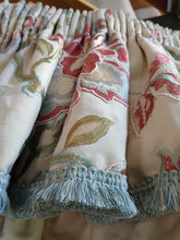 Load image into Gallery viewer, Sanderson, cream with pink &amp; aqua embroidered flowers, lined &amp; I/L, 3803b

