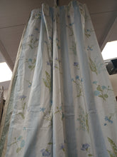 Load image into Gallery viewer, White &amp; pale blue large stripe with floral design, 3810a
