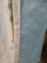 Load image into Gallery viewer, White &amp; pale blue large stripe with floral design, 3810a
