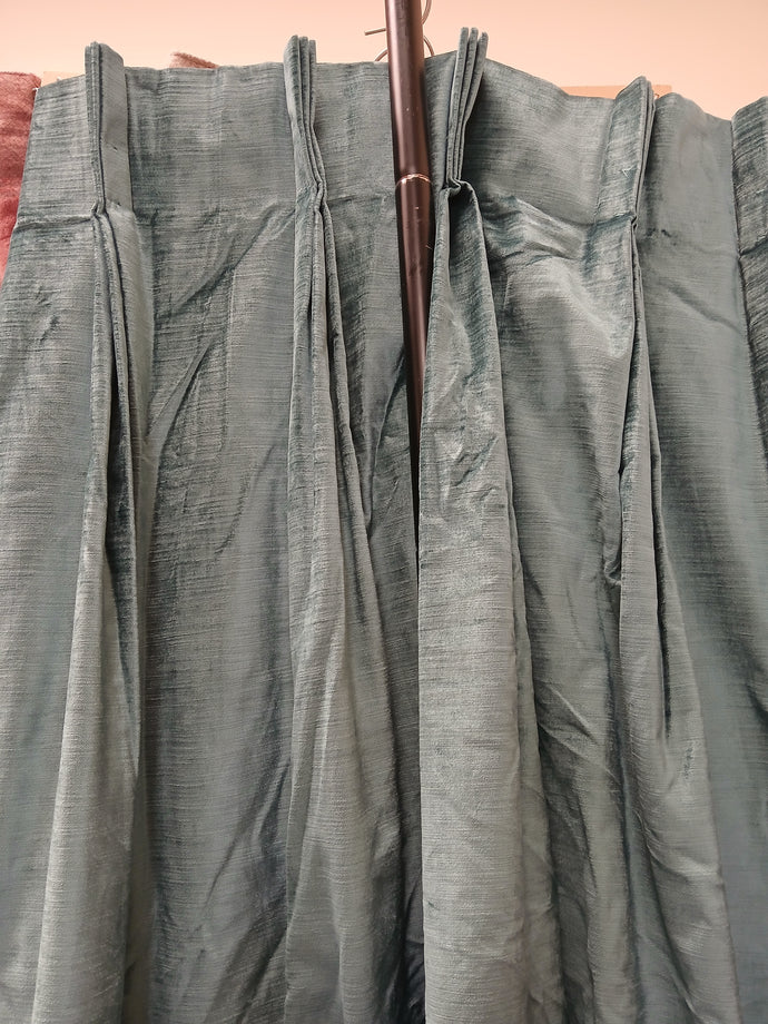 Teal plain velvet, lined, 3825a