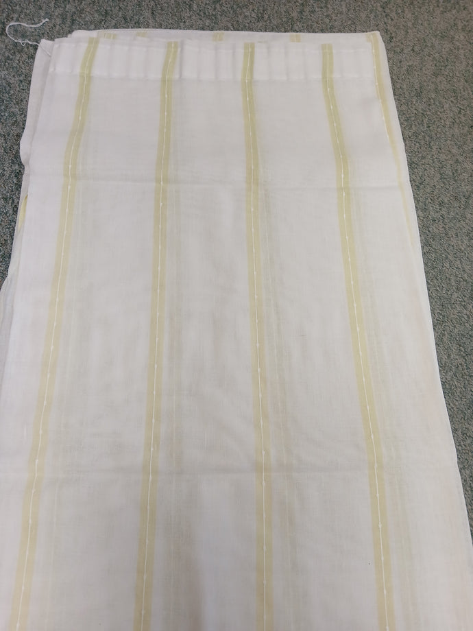 Cream Voile with green stripe, 3828