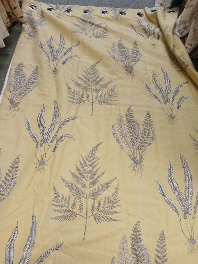 Sanderson green fern design, SINGLE, lined & I/L, 3830d