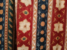 Load image into Gallery viewer, Red, blue, green &amp; cream stripe/florals, lined &amp;I/L, 3861c

