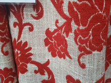 Load image into Gallery viewer, Beige with red velvet embossed design,lined, 3863b
