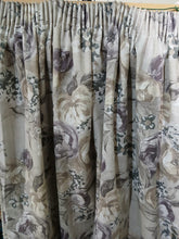Load image into Gallery viewer, Pale grey &amp; lilac florals, lined in stripe, 3865a
