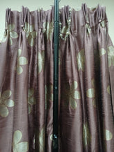 Load image into Gallery viewer, Purple with gold/silver flowers, lined, 3874a
