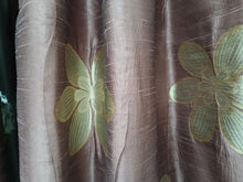 Load image into Gallery viewer, Purple with gold/silver flowers, lined, 3874a
