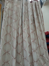 Load image into Gallery viewer, Cream b/g with gold/pink geometric design. B/O lined, 3887b
