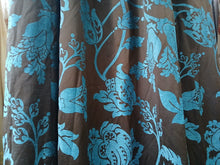 Load image into Gallery viewer, Dark brown &amp; turquoise floral design, lined &amp; I/L, 3889
