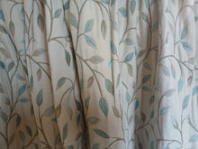 Load image into Gallery viewer, Cream with small teal leaves, lined, 3897b
