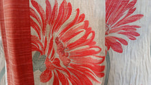 Load image into Gallery viewer, Beige b/g with large red flowers, lined, 3913
