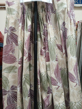 Load image into Gallery viewer, Beige b/g with large green &amp; purple leaf design, lined &amp; I/L, 3937b
