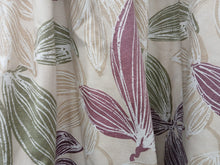 Load image into Gallery viewer, Beige b/g with large green &amp; purple leaf design, lined &amp; I/L, 3937b

