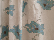 Load image into Gallery viewer, Cream background with large blue florals, lined &amp; I/L, 3939a
