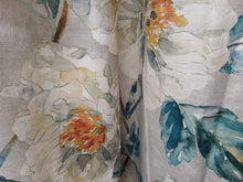 Load image into Gallery viewer, Pale grey with teal &amp; orange florals. SINGLE. lined, 3940a
