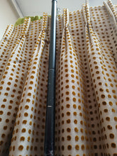 Load image into Gallery viewer, Beige with Ochre yellow velvet spot design,lined &amp; I/L,SINGLE, 3943c
