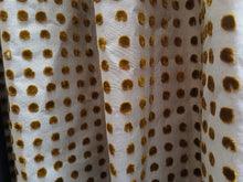 Load image into Gallery viewer, Beige with Ochre yellow velvet spot design,lined &amp; I/L,SINGLE, 3943c

