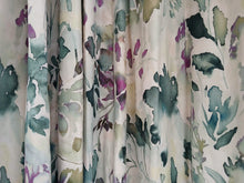 Load image into Gallery viewer, John Lewis "Olivia", green &amp; purple florals, lined &amp; I/L, 3952b
