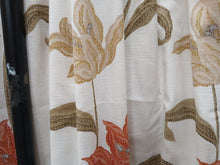 Load image into Gallery viewer, Cream b/g with large orange/red flowers, lined, 3956b
