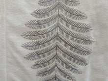 Load image into Gallery viewer, Cream with grey embroidered leaf design, lined, 3962b
