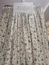 Load image into Gallery viewer, White b/g with small red &amp; green flowers, lined, 3967c
