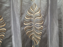 Load image into Gallery viewer, Two tone grey silk, with embroidered leaf design, lines &amp; I/L, 3972b
