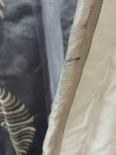Load image into Gallery viewer, Two tone grey silk, with embroidered leaf design, lines &amp; I/L, 3972b
